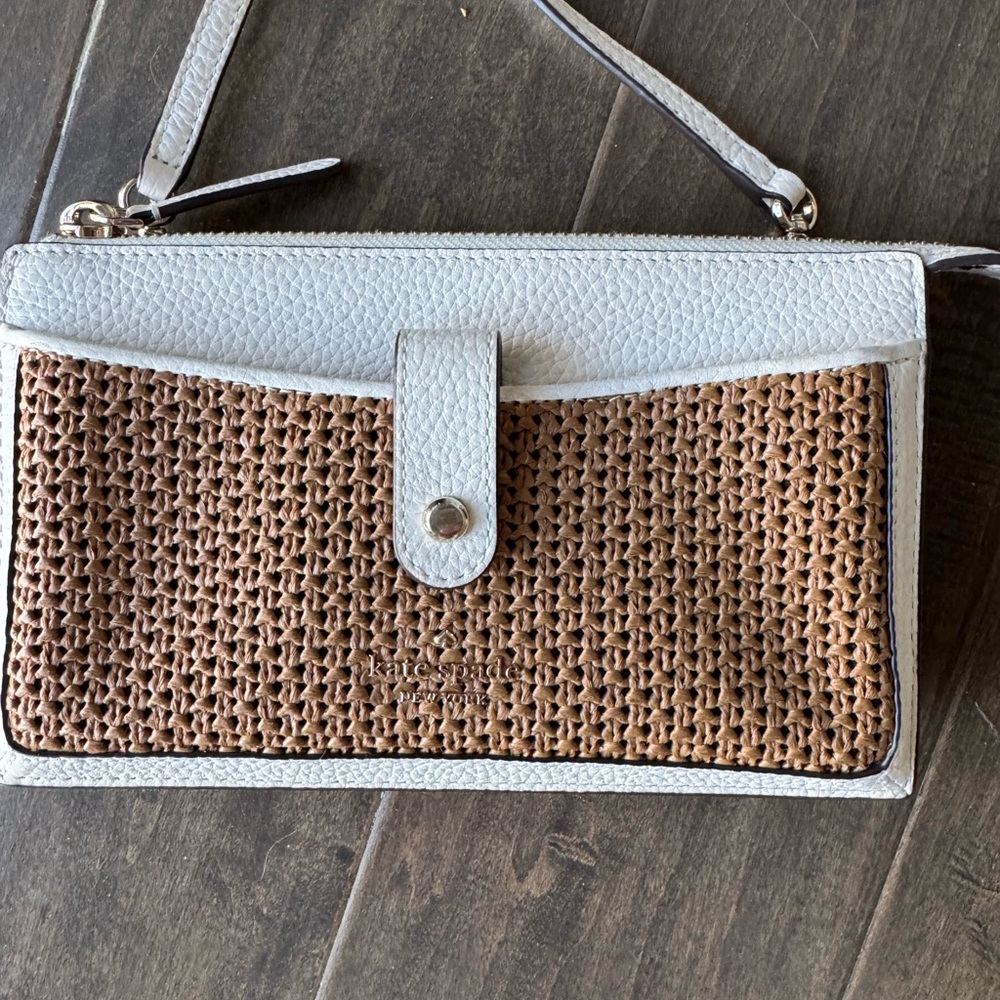 Kate Spade White and Brown Crossbody Bag